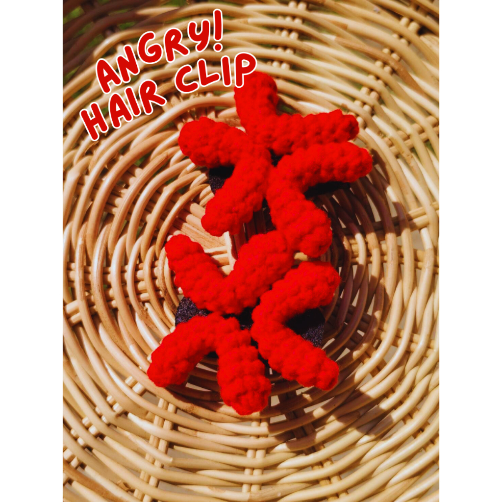 angry hair clip กิ๊บโกรธ ไหมพรม กิ๊บติดผมไหมพรม *ราคาต่อชิ้น*