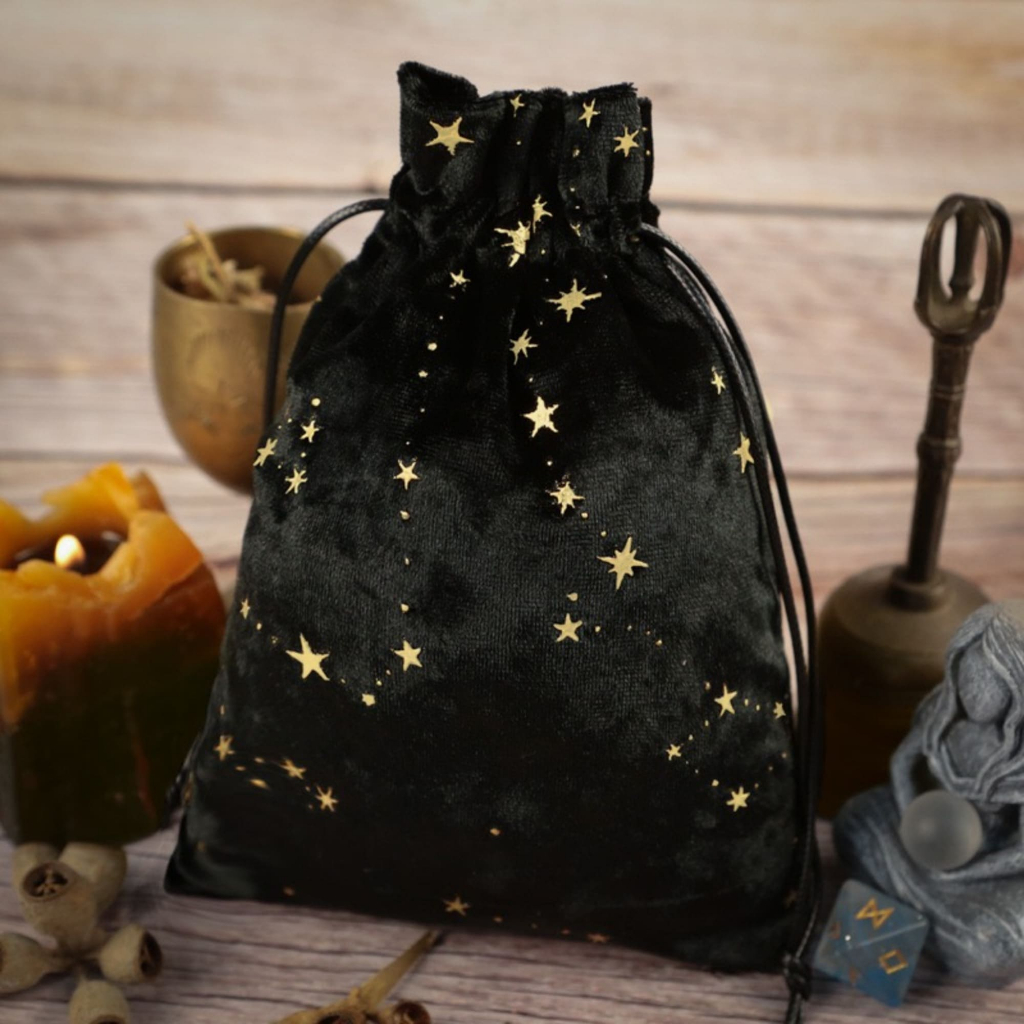 Purple Velvet Tarot Bag GALAXY ที่ใส่ไพ่ทาโรต์ ลายกาแล็กซี ถุงเก็บไพ่ยิปซี ผ้ากำมะหยี่ Tarot Pouch Cloth Pocket