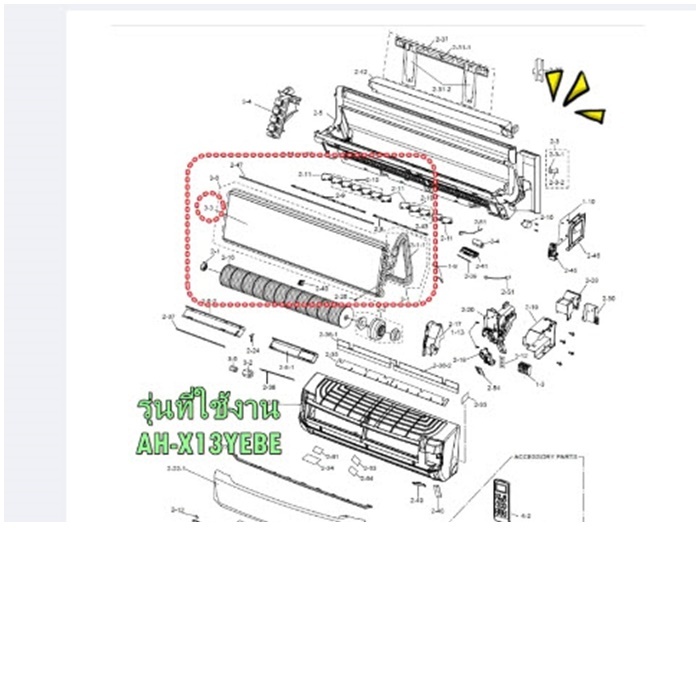 อะไหล่ของแท้/อีแวปคอยเย็นแอร์ชาร์ป/รุ่น AH-X13YEBE/ตำแหน่ง 3-6/CCYC-E620JBKZ/SHARP