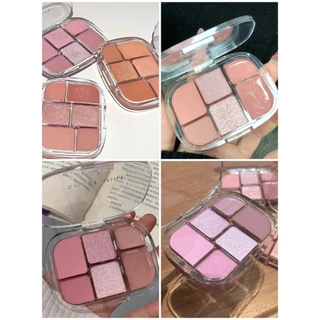 SWEET MINT อายแชโดว์พาเลตต์ 6 สี มีเนื้อกลิตเตอร์ เนื้อแมตต์ เนื้อครีม ในตลับเดียว ใช้ทาแก้ม ตา ปาก สีสวยชัด ติดทนนาน