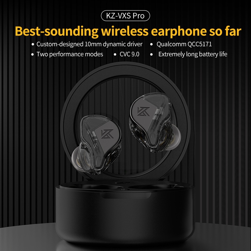 KZ VXS PRO หูฟัง รุ่นใหม่ หูฟังบลูทูธ ใช้ชิป Qualcomm QCC5171 aptx ไร้สายแบบแนบหู หูฟังบลูทูธ AAC ap