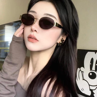 แว่นกันแดดแบบชิ้นเดียวโลหะสไตล์หรูหราน้ำหนักเบาระดับไฮเอนด์สำหรับดาราหญิงสไตล์คนมีเงินสูงวัย แว่นกันแดดกันลมสำหรับการเดิ