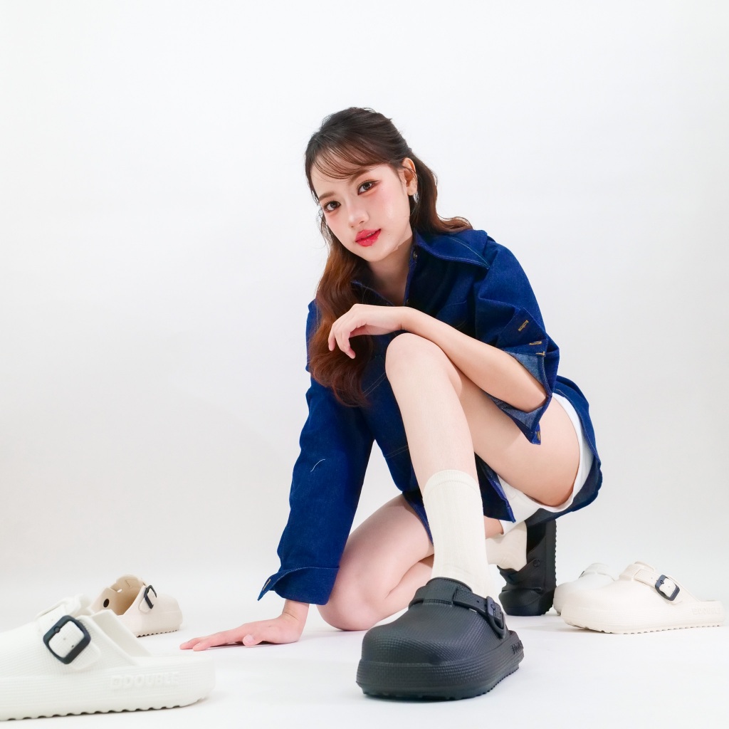 Girl. รองเท้า (หญิง-ชาย) ส้นหนาพื้นนุ่ม ทนต่อการสึกหรอ รองเท้าแตะลำลอง หัวโต ทันสมัย กันลื่น SH-9
