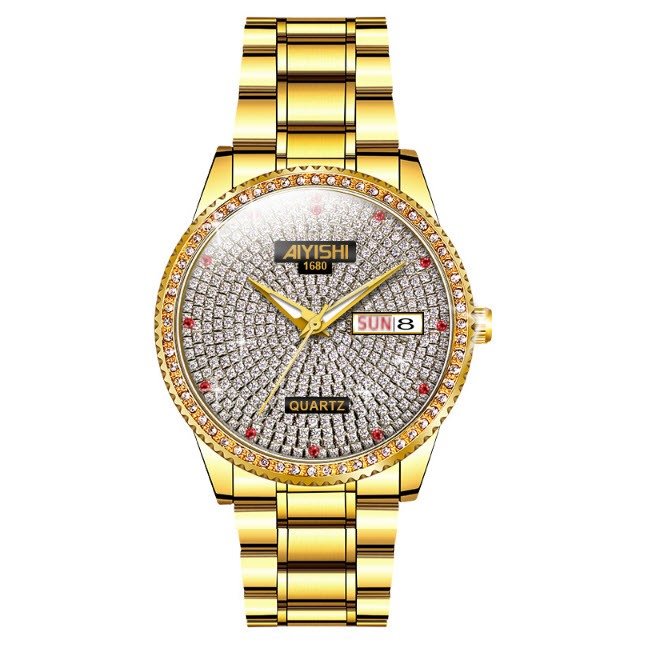 AIYISHI นาฬิกาข้อมือสายสแตนเลส Luxury Decoratio Design รุ่น AY1680 SI
