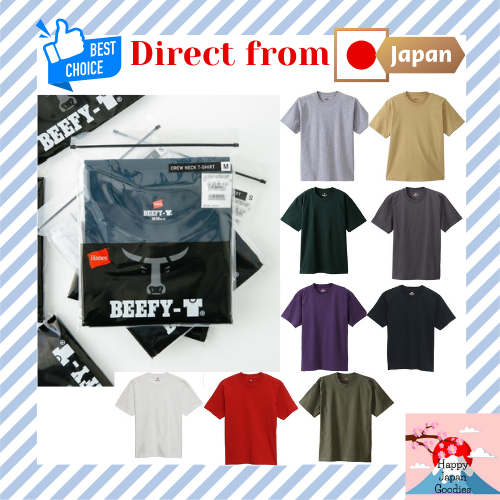 Hanes Men's BEEFY-T, Single Pack, 100% Cotton, Thick Fabric, Heavyweight T-Shirt [Direct from Japan]