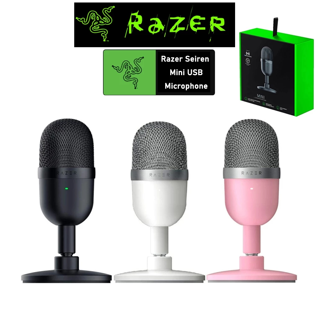 【💯ของแท้】RAZER Seiren Mini Microphone Condenser Supercardioid Ultra-Compact Streaming Microphone ไมโครโฟน ขนาดมินิ ชาร์จ