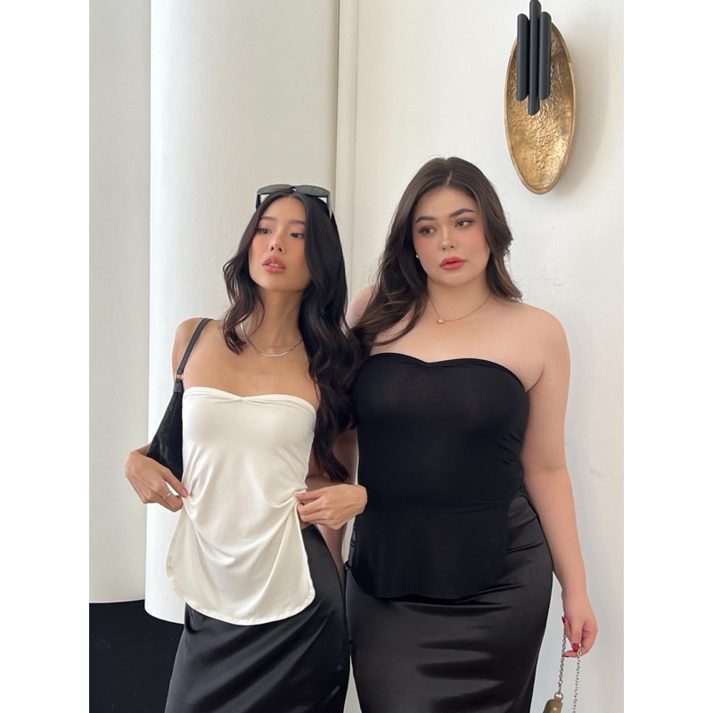 atipa เกาะอกยาวรุ่นflower tubeผ่าข้างย่นหน้า