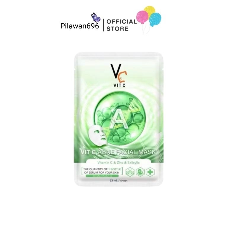 (เเยก1,2,3ซอง)รัชชา วิตซี แอคเน่ เฟเชียล มาส์กRatcha VitC VC Acne Facial Mask (มาส์กหน้าน้องฉัตรสีเขียว)