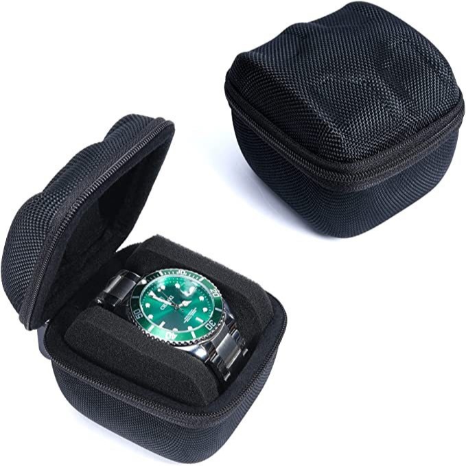 Eva กระเป๋าใส่นาฬิกาพกพา 1 เรือน ดีไซน์เรียบหรู พร้อมซิปปิด กล่องนาฬิกา Watch Box