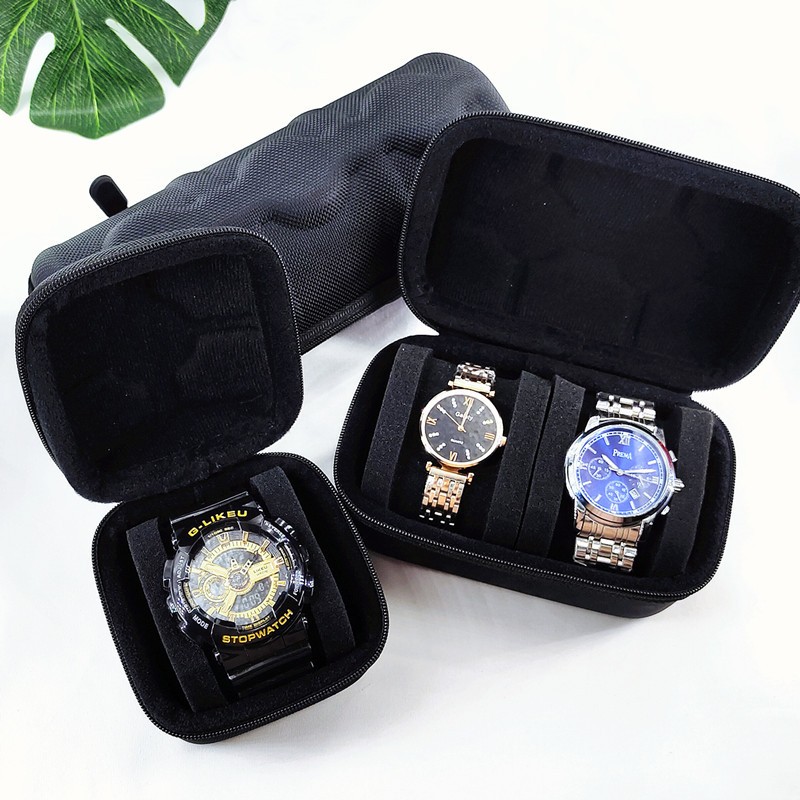 Eva กระเป๋าใส่นาฬิกาพกพา 10 เรือน ดีไซน์เรียบหรู พร้อมซิปปิด กล่องนาฬิกา Watch Box