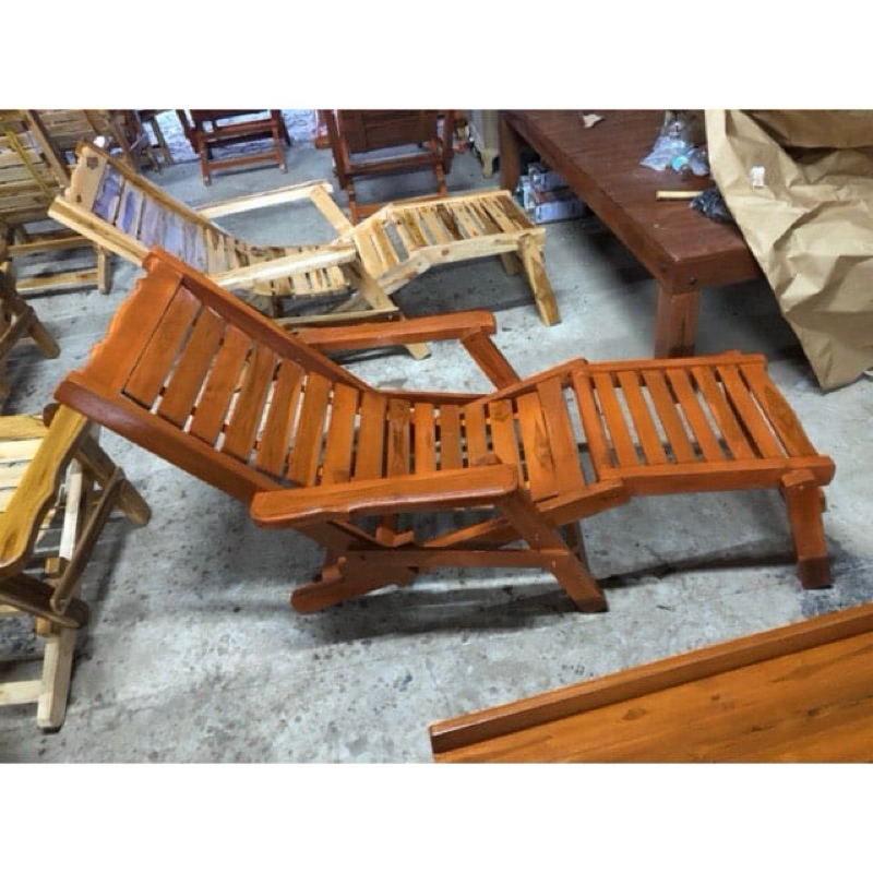 เก้าอี้นอนไม้สักแท้ 💯