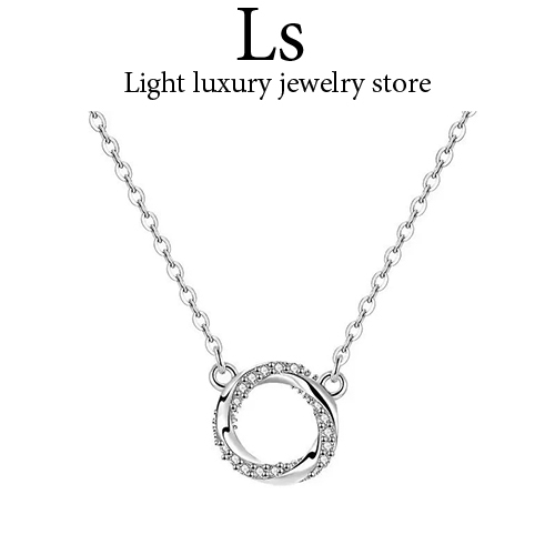 ②⑦Jewelry สร้อยคอ สร้อยคอทองคำขาว จี้เงิน สร้อยคอแฟชั่น สร้อยคอผู้หญิง , ของขวัญคู่รัก