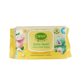 Enfant extra moist face & body wipes ทิชชูเปียกอองฟองต์ รุ่นห่อใหญ่ 180 แผ่น/ห่อเล็ก 176 แผ่น