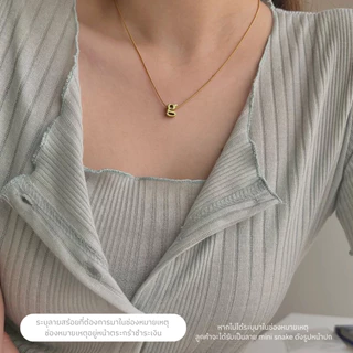 *ระบุลายสร้อยที่ต้องการในช่องหมายเหตุเท่านั้น*A.piece สร้อยพร้อมจี้ตัวพิมพ์เล็ก waterproof [stainless steel] Lowercase