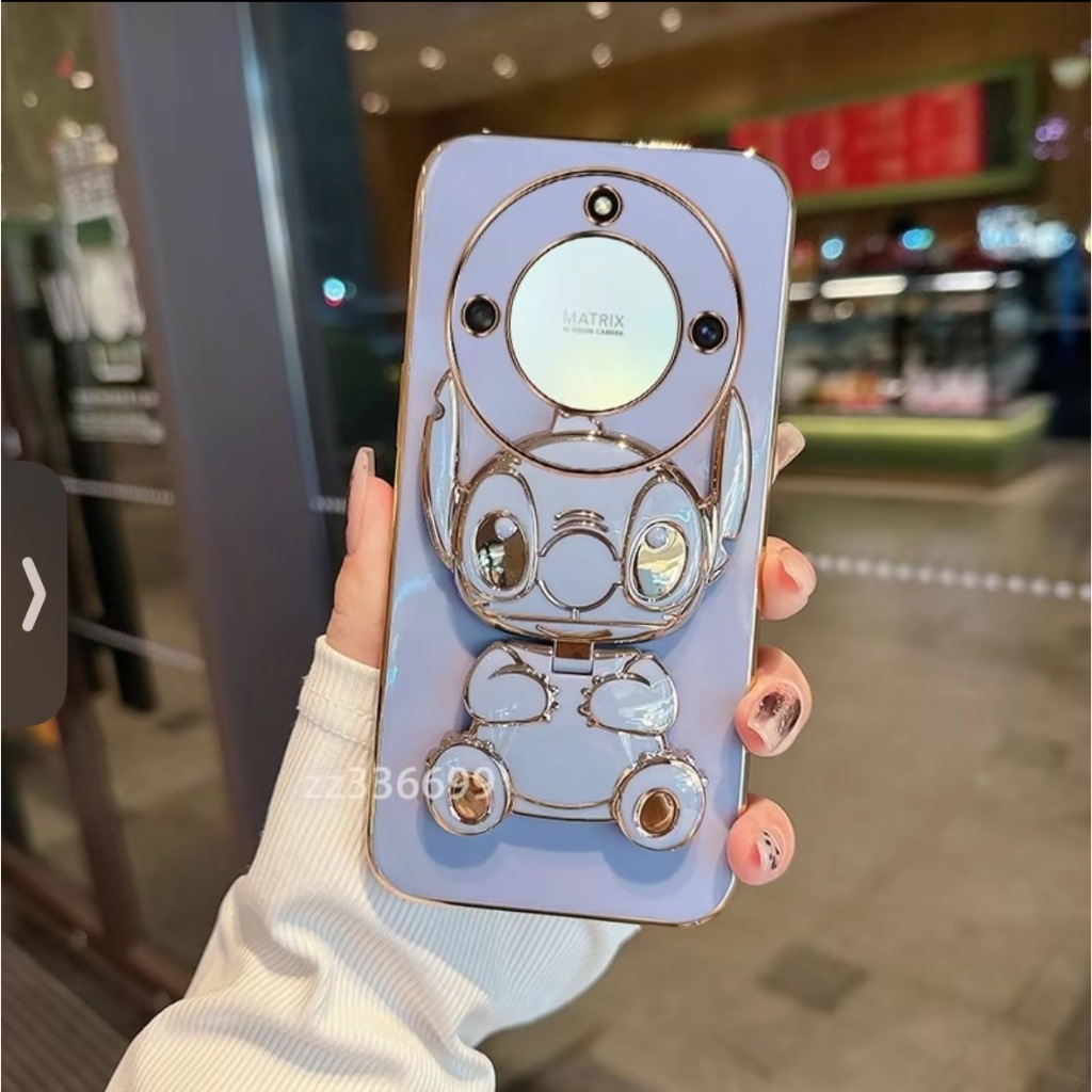 เคส สำหรับรุ่น Vivo  V60 V50 สติช กระจก ขาตั้ง หมุนได้ 360 องศา ฝาหลัง แบบนิ่ม น่ารัก