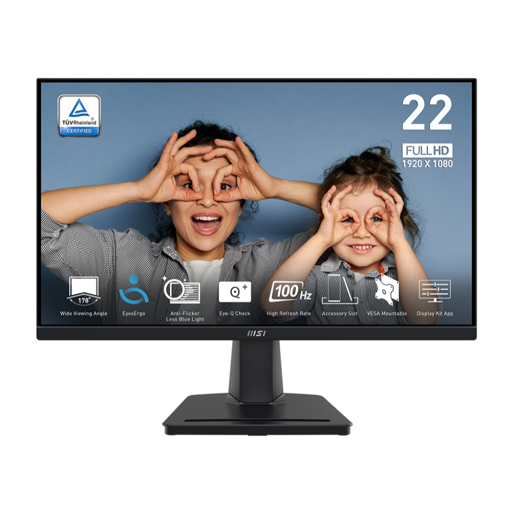 ส่งด่วน+โค้ดลด จอ MSI HIKVISION 100Hz 21.45" HDMI VGA ถนอมสายตา สินค้าใหม่ PRO MP225V FHD D-SUB