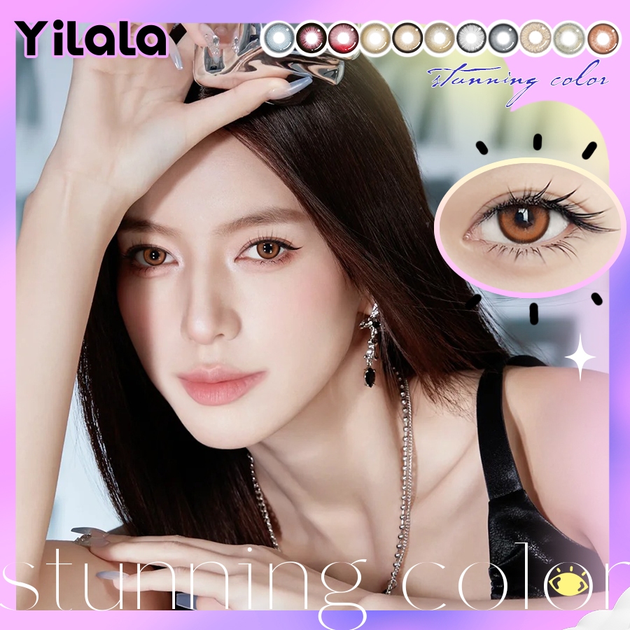 เลนส์ค่าสายตาสั้น เลนส์บิ๊กอายน่ารัก ขยายรูม่านตา คอนแทคเลนส์ Jewelry brown นิ่มสบาย ไม่เหมือนใคร ใส