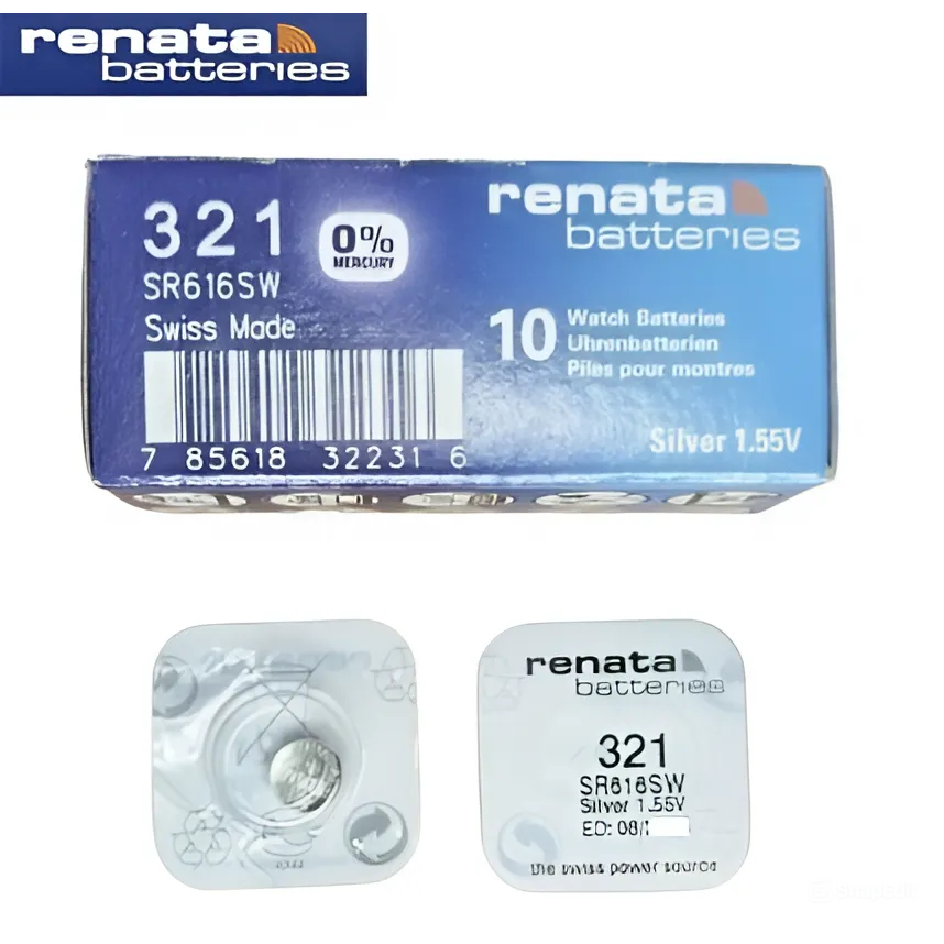 ถ่านนาฬิกา Renata 321 SR616SW ของแท้ Swiss Made 1.55V ถ่านสวิส ถ่านกระดุม ถ่านใหม่ (1 ก้อน)