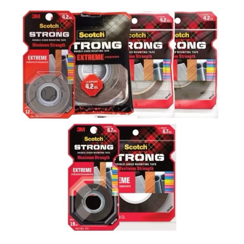 เทปกาวสองหน้า 3M Scotch แรงยึดติดสูง กันน้ำ ทนแดด ใช้ภายนอก ภายใน Extreme Mounting Tape 414-S19  บรร