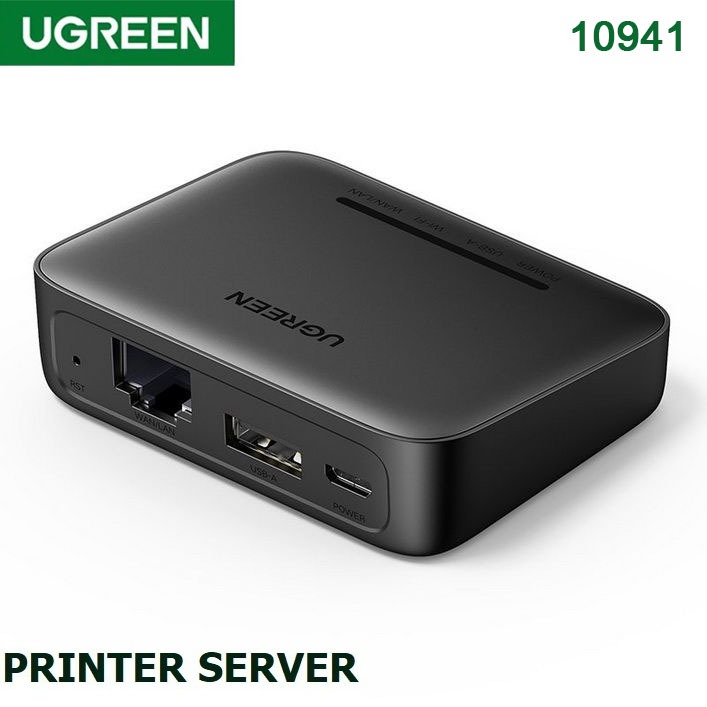 UGREEN 10941 External USB Network Print Server For Raw Printer - Black