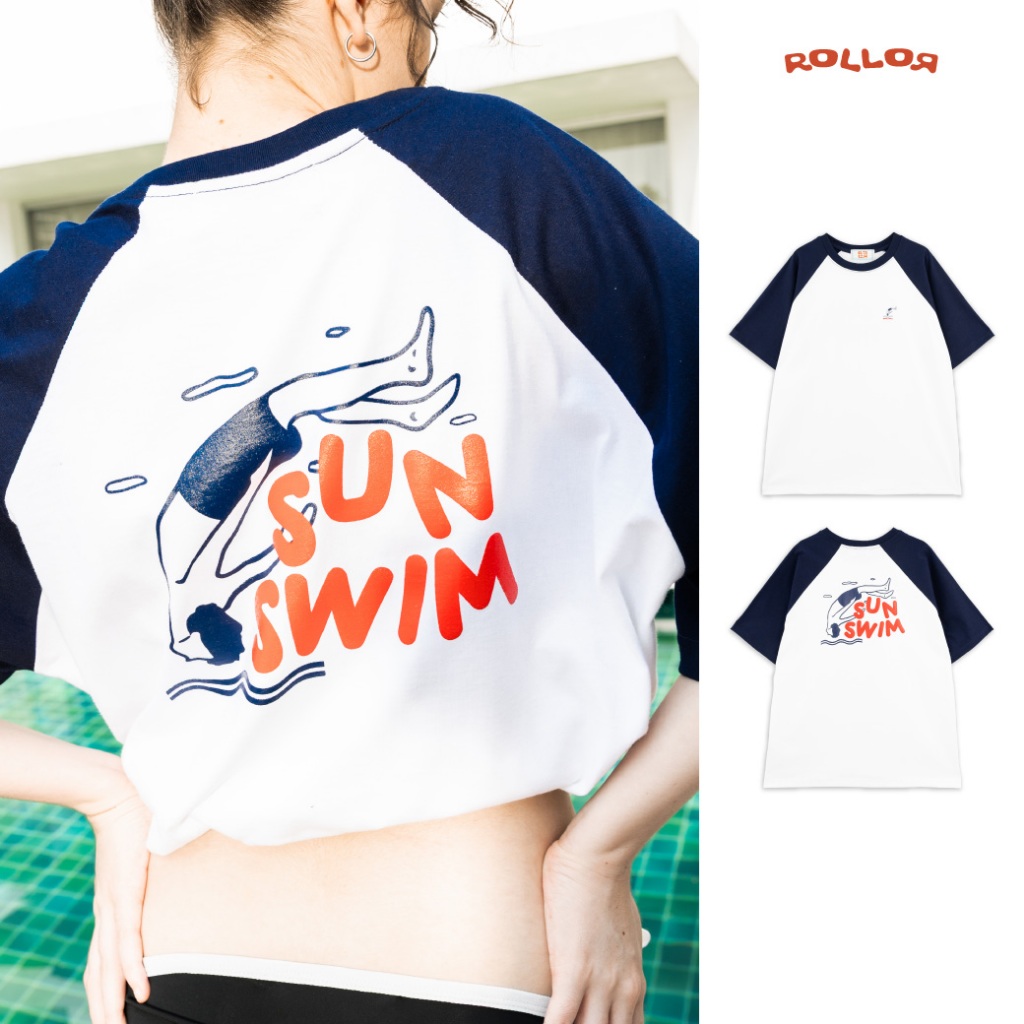 ROLLOR - เสื้อยืด เเขนสั้น Oversize รุ่น SUNSWIM TEE