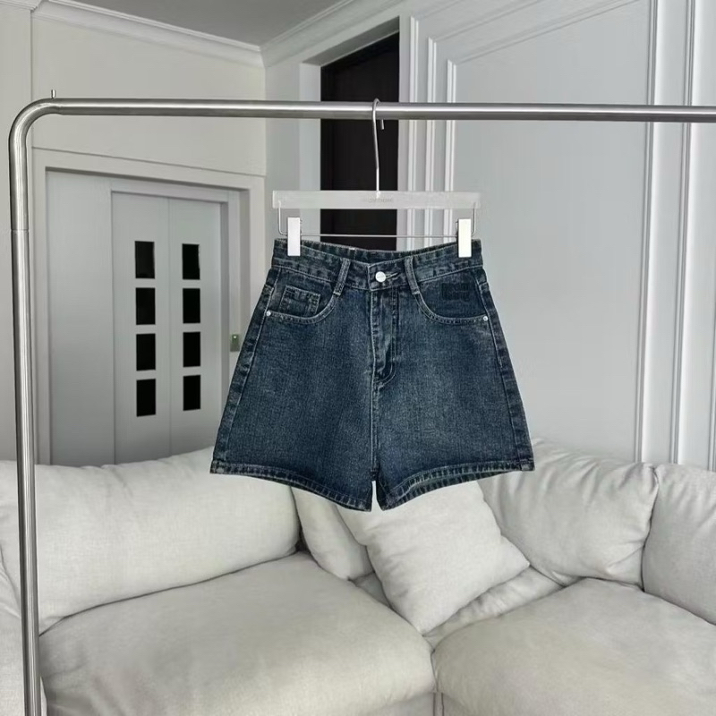 ส่งต่อ กางเกงยีนส์ขาสั้นปักโลโก้ PROMTHONG PT30153 ไซส์ 3xl สีมิดบลู