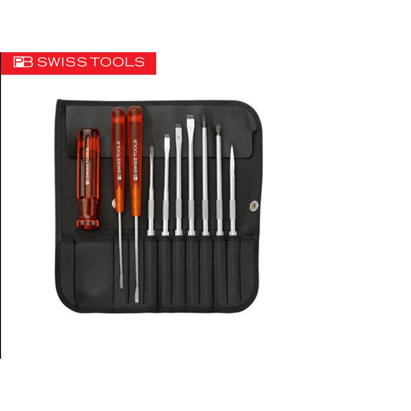 PB Swiss ชุดไขควงพร้อมซองหนัง 10 ตัวชุด (PB215L)
