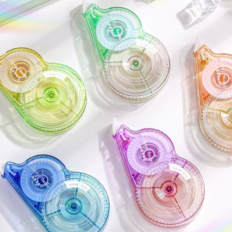 พร้อมส่งจากไทยเทปลบคำผิด บอดี้สีพาสเทล ขนาด กว้าง 5 มม. ยาว 12 ม.(แพ็ค 6 อัน ความยาวรวม 72 ม.) LQ07 ราคา ถูกที่สุด ดีลบีเคเค แกลเลอรีภาพที่ 8