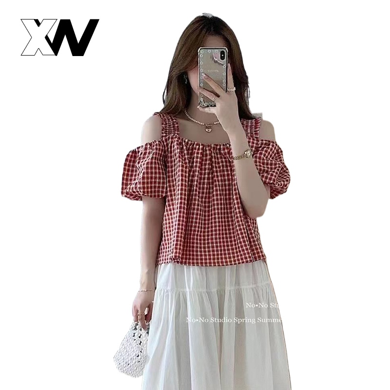 XWbrand  NEW เสื้อผู้หญิงทรงเปิดไหล่ เนื้อผ้าโคตรดี นิ่ม ใส่สบายสุดๆ  เสื้อแฟชั่นเกาหลีน่ารักทุกสีเลยเนื้อผ้าลา