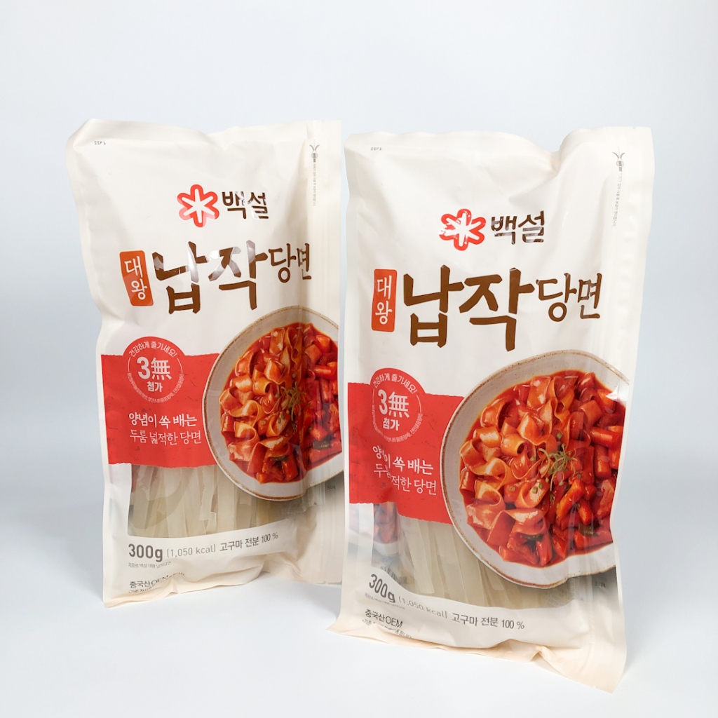 Giant Flat Dangmyun วุ้นเส้นแบนเกาหลี 300g เส้นแบนใหญ่ ผลิตจากมันหวาน100% 납작당면 - รูปที่ 7