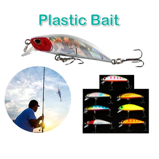 เหยื่อตกปลา 5.5 เซนติเมตร เหยื่อปลอม พลาสติกเหยื่อ เหยื่อตกปลาโลหะ Sinking Minnow 3D เหยื่อ