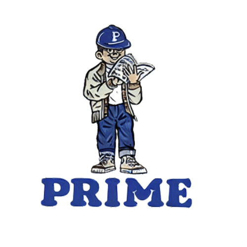 Prime Magazine T-Shirt ลายโลโก้อ่านแม๊กกาซีน