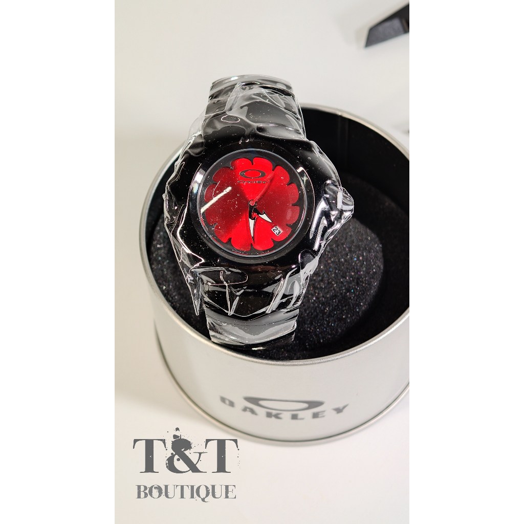 Oakley:Blade watch/Black strap, red dial/Y2K