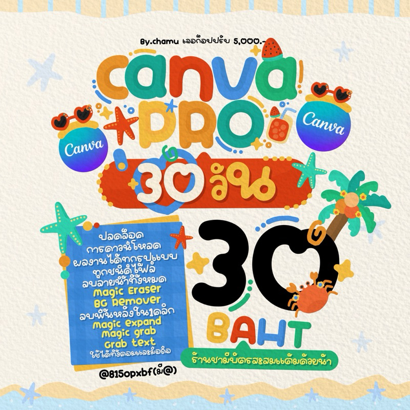 🏖️🎶 chamushop 💦 Canvas pro 30 วัน 🎉🌸