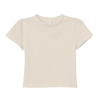 เสื้อยืด Baby Tee สีพื้น เสื้อยืดเบบี้ทีเเขนสั้น Earth-tone Cotton 100%