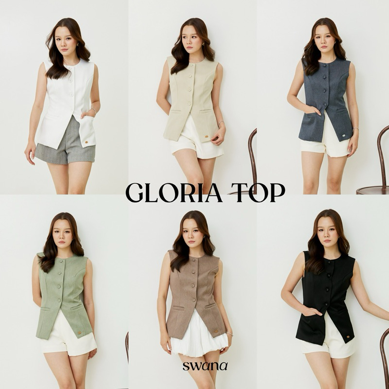 Swana.ss - Gloria top XS-2XL (เสื้ออย่างเดียว) 🎀 เสื้อคอกลมแขนกุด