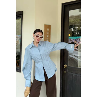 📌📌 พร้อมส่ง ครบสี #25025 x2 Barrel Long Sleeves Shirt เสื้อเชิ้ตแขนโค้ง เสื้อแขนยาว คอปก ทำงาน ไปเที่ยว