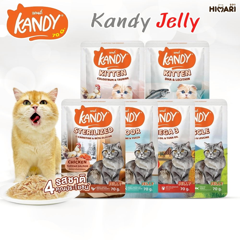อาหารเปียกแมว Kandy สำหรับลูกแมว และแมวโต ตั้งแต่ 2 เดือนขึ้นไป ขนาด 70 กรัม