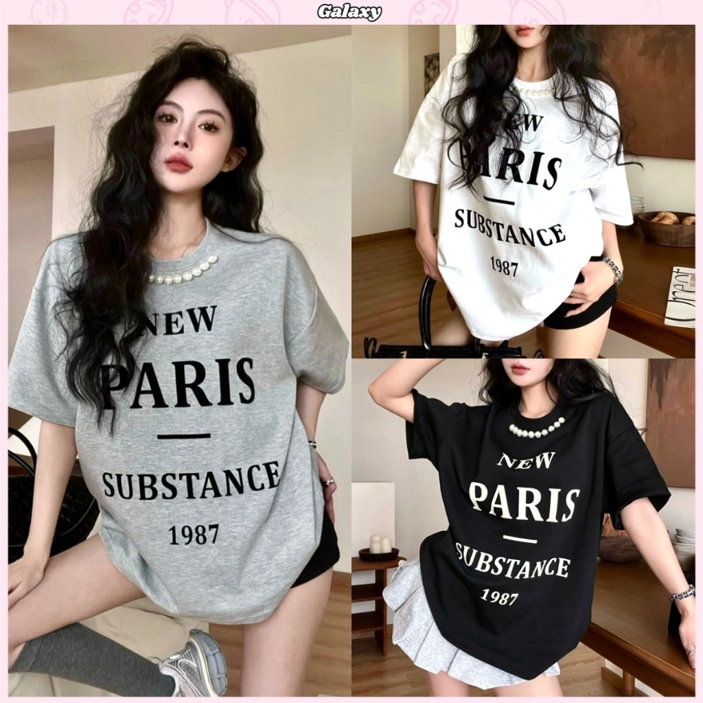 เสื้อยืดผู้หญิง เสื้อยืดหลวม หลายสีให้เลือก สกรีนลายอักษร คอกลม ผ้าใส้สบาย #020292