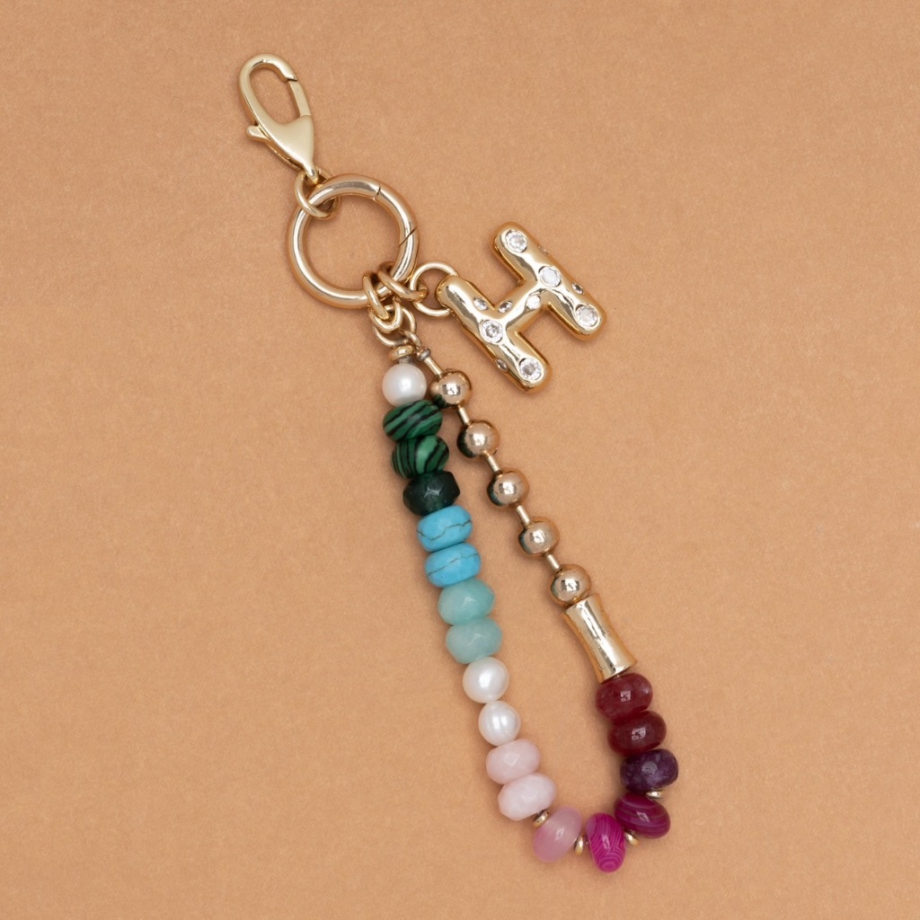 KEYCHAIN INITIAL (เลือกอักษร INITIAL ได้)  พวงกุญแจหินมงคล เลือกอักษร INITIAL ได้