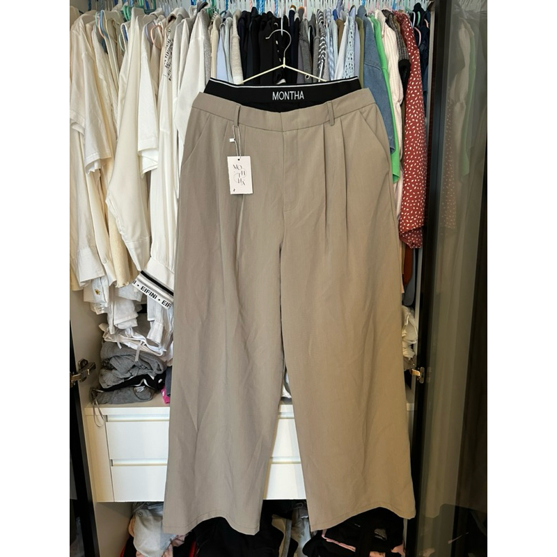 กางเกงบอนนี่ ขายาว detail สองชั้น Montha Size M L ใส่ได้ มือ1