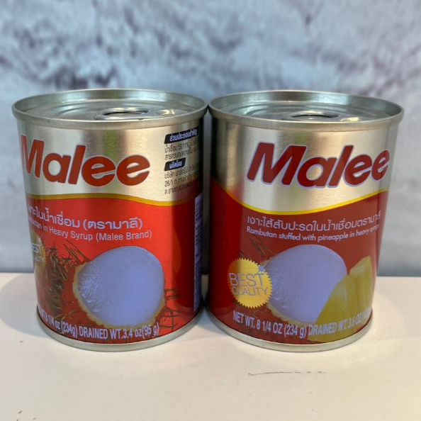 Malee เงาในนำ้เชื่อม/เงาะใส้สับปะรดในนำ้เชื่อม ตรา มาลี ปริมาณสุทธิ 234 กรัม