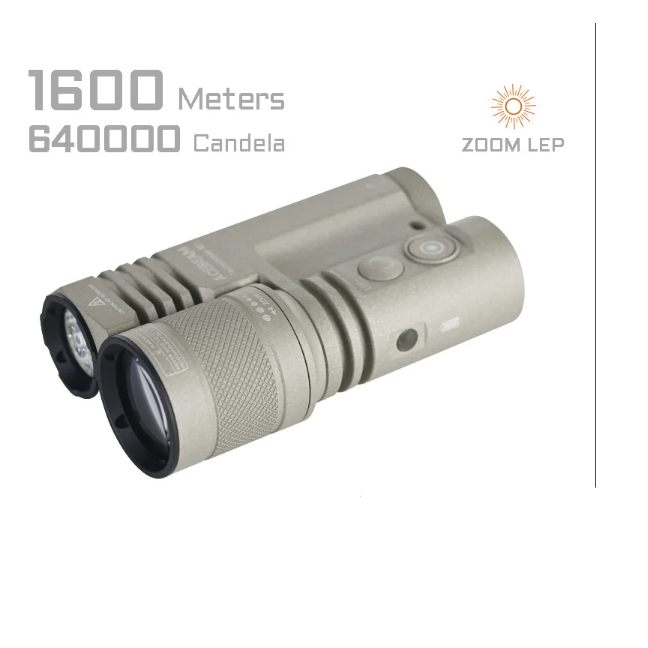 ไฟฉายACEBEAM Terminator M1  Limited Edition Micro Arc Oxidation สีขาว  3500 lm และ หลอดLaser LEP ไกล