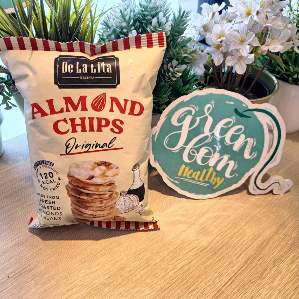 ALmond Chips "Original" ขนมอัลมอนด์และข้าวอัดแผ่น รสดั้งเดิม De La Lita ขนาด 25 กรัม