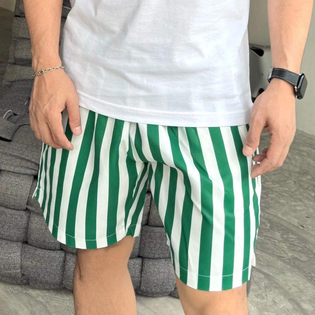 AMTAR กางเกงขาสั้นลายทาง เดินชายหาด เล่นน้ำ ไปทะเล แฟชั่นฤดูร้อน thumbnail 9