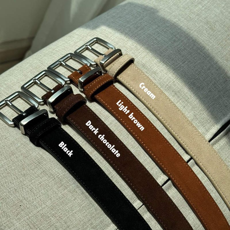 Suede Belt เข็มขัดหนังกลับ หนังนิ่มพรีเมี่ยม