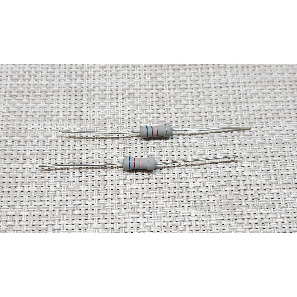 Resistor ตัวต้านทาน ค่า 6.2k Ohm 1 Watt ค่าความคลาดเคลื่อน 5% งานคุณภาพจากไต้หวัน(แพ็ค 10 ตัว)