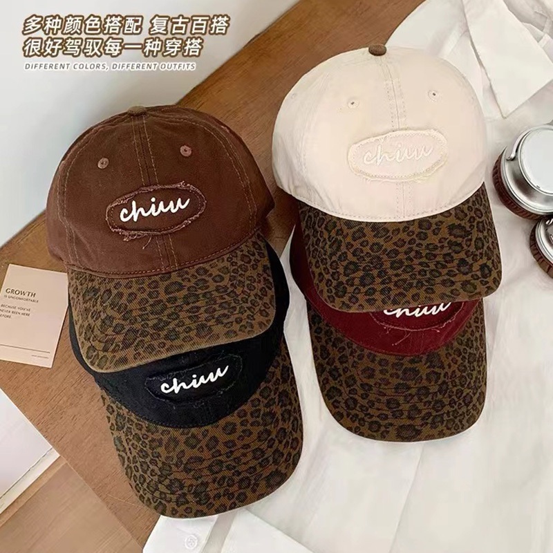 พร้อมส่ง🔥 หมวกแก๊ป หมวกเบสบอลพิมพ์เสือดาว หมวกแฟชั่น หมวกบล็อคสี อเมริกันเจ๋ง