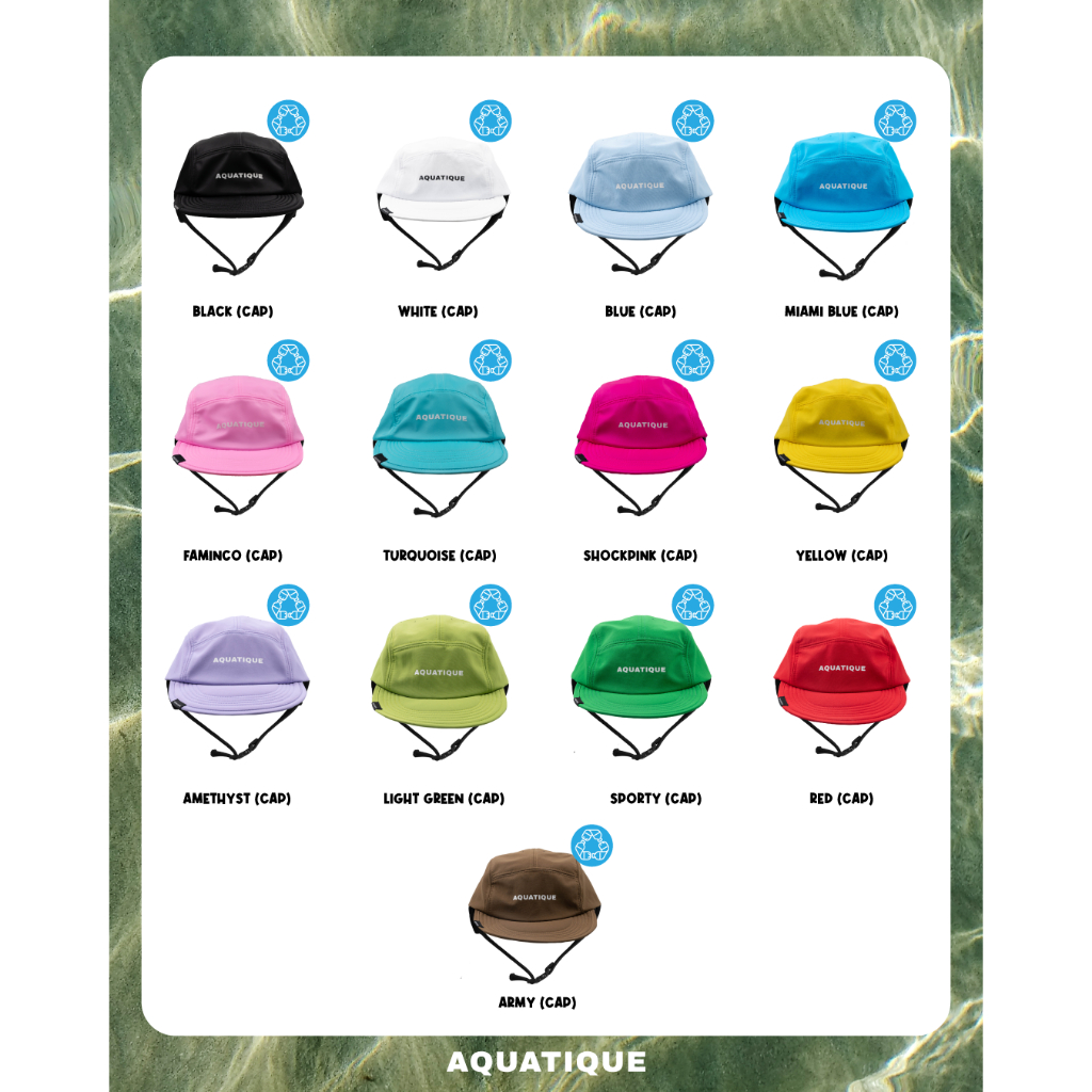 Aquatique Cap หมวกแก้ป หมวกดำน้ำ เล่นกีฬา กันแดด กัน UV *รบกวนใส่เบอร์โทรช่องหมายเหตุ*