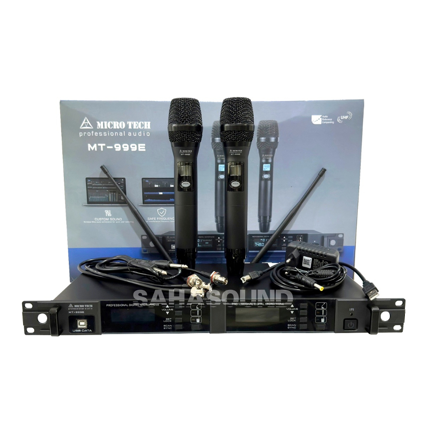 MICRO TECH MT-999E Wireless Microphone ไมค์ลอย ถือคู่ ไมโครโฟนไร้สาย (UHF)  sahasound - สหซาวด์